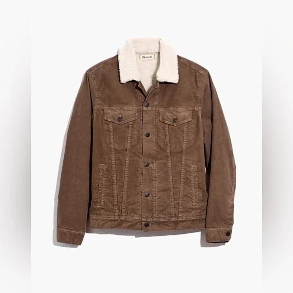 Madewell Brown Corduroy Sherpa Jacket